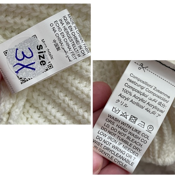 Cropped White Shrug Sweater in Plus Size 3X NWT - Picture 12 of 15